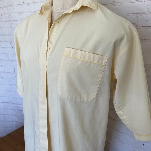 60's Unique Stitched - Yellow Mens Shirt - Size Medium/Large William Stuart - Picture 3 of 10